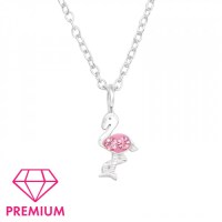 Flamingo ketting zilver